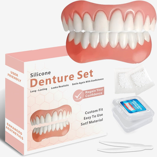 Upper silicone denture veneers