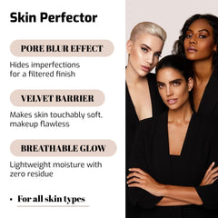 Silicone Face Primer delivers a matte finish for a refined complexion.