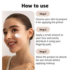 Silicone Face Primer on skin reveals a smooth, even base ready for makeup.