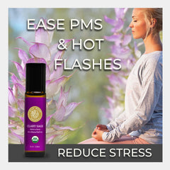 Organic Clary Sage essential oil roll-on ingredients and label