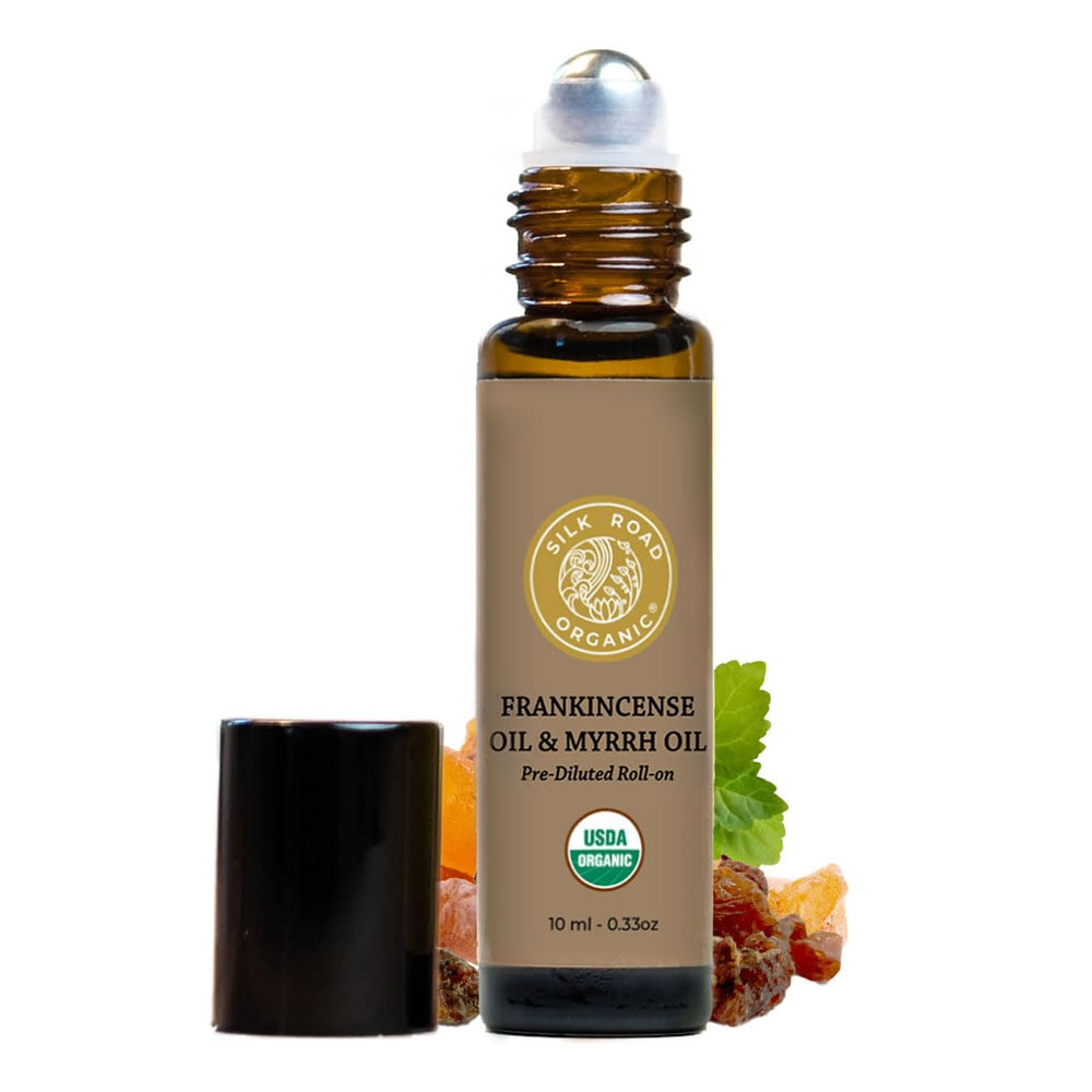 Silk Road Frankincense and Myrrh roll-on 10 ml bottle
