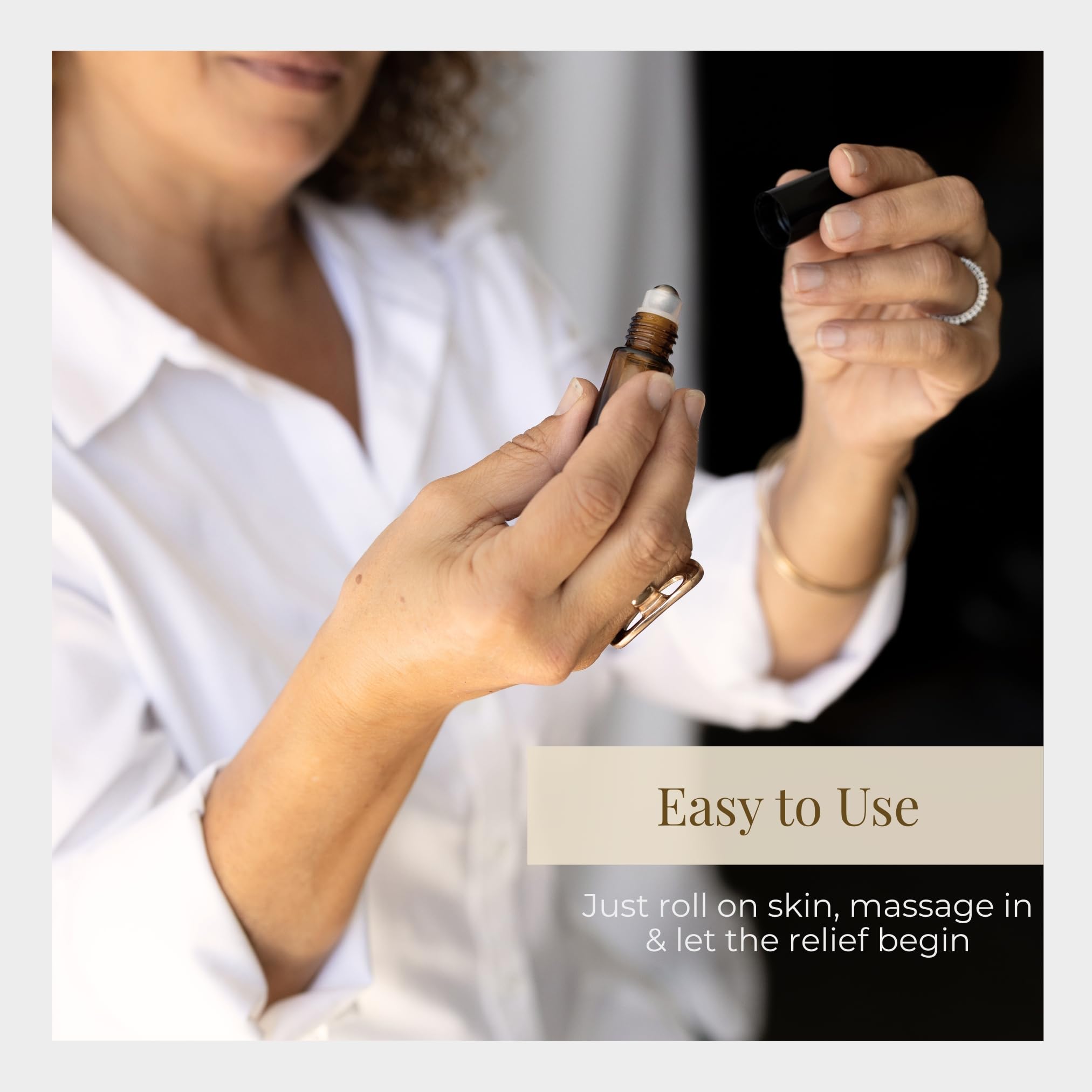 Benefits and relief concept featuring Silk Road Frankincense Serrata Roll-On