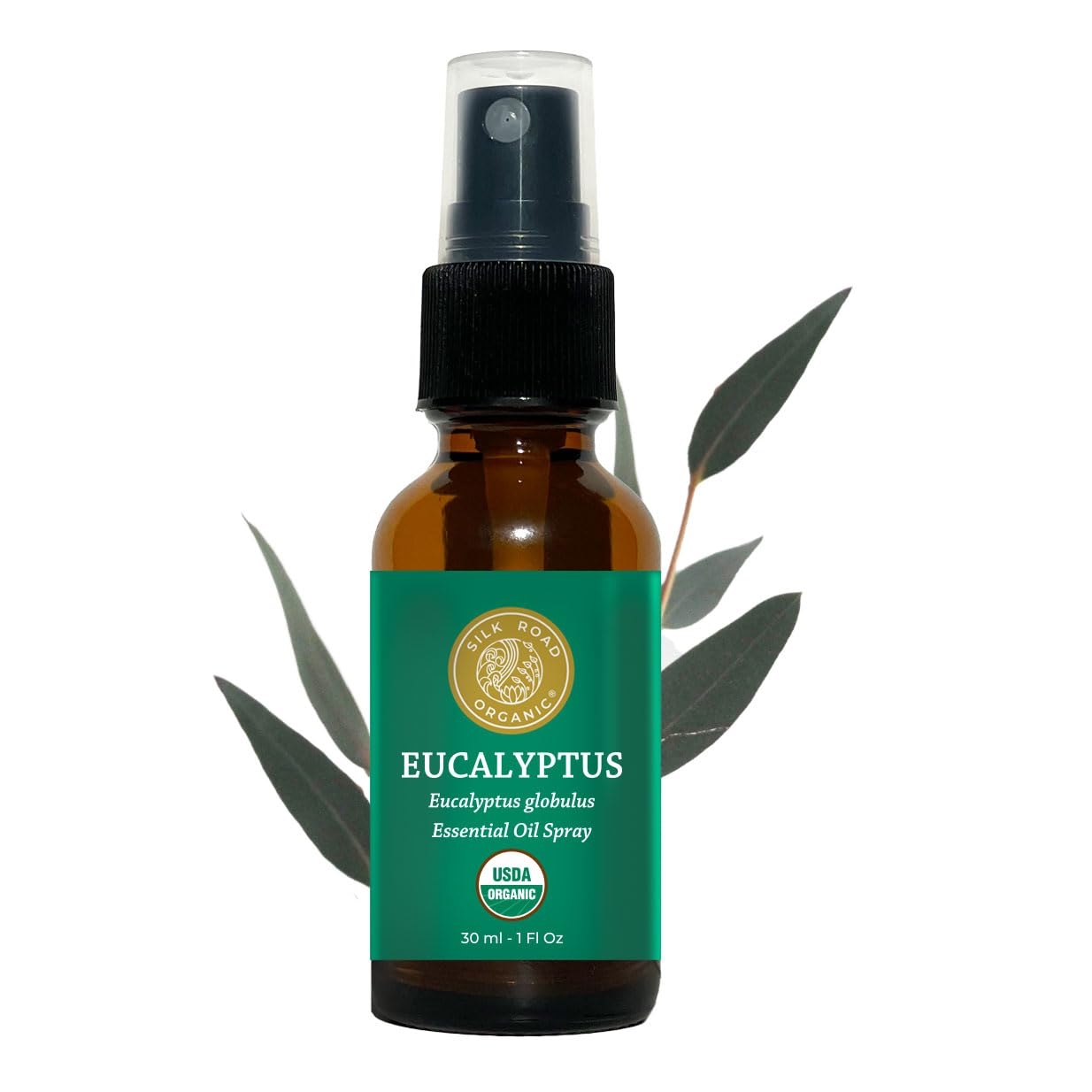 Silk Road Organic Eucalyptus Essential Oil Spray bottle 1 oz