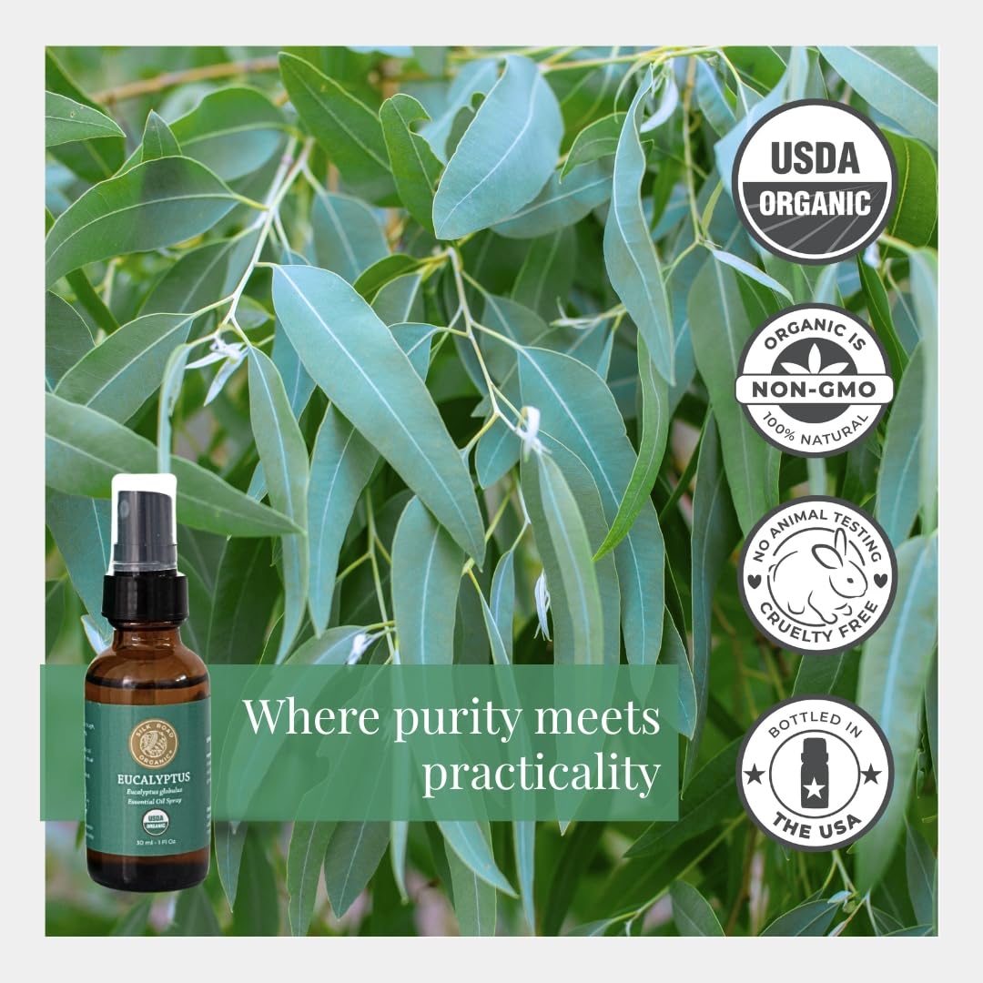 Spray on chest for breathing relief with eucalyptus spray