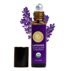Silk Road Organic Lavender Essential Oil Roll-On bottle with label