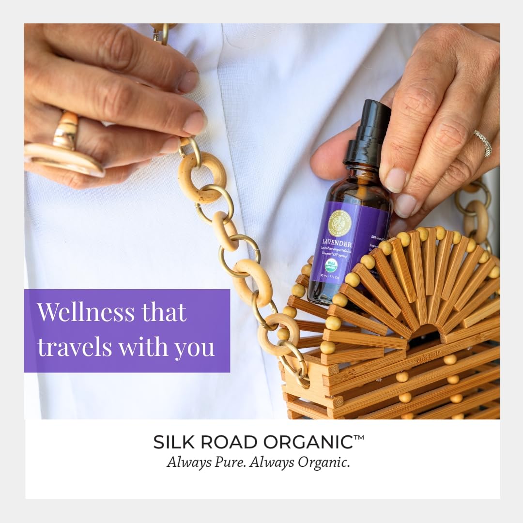 Spa-like scene showing lavender spray for calming routine