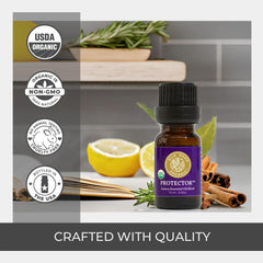 Diffuser setup with Silk Road Protector essential oil in use