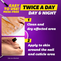 Cuticle area receiving targeted Silka antifungal liquid during routine care.