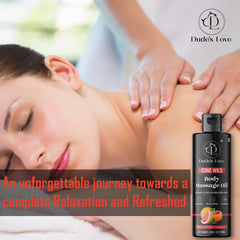 Silky glide texture of massage oil on skin