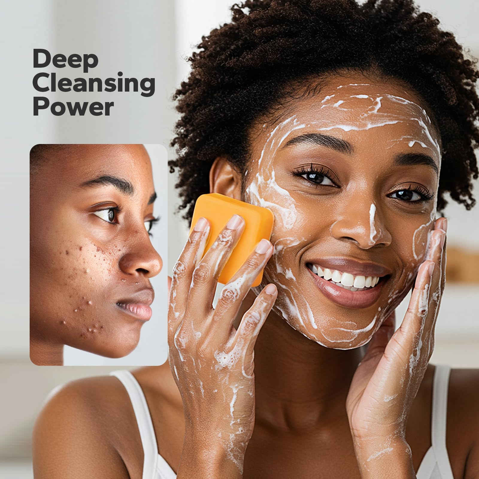 SilkyShark turmeric soap bar lather showing rich foam for gentle cleansing.