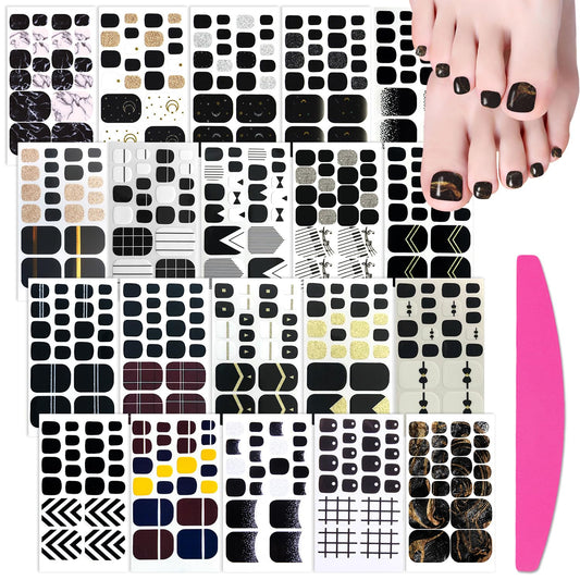 SILPECWEE toe nail stickers kit—20 sheets for easy at-home pedicure