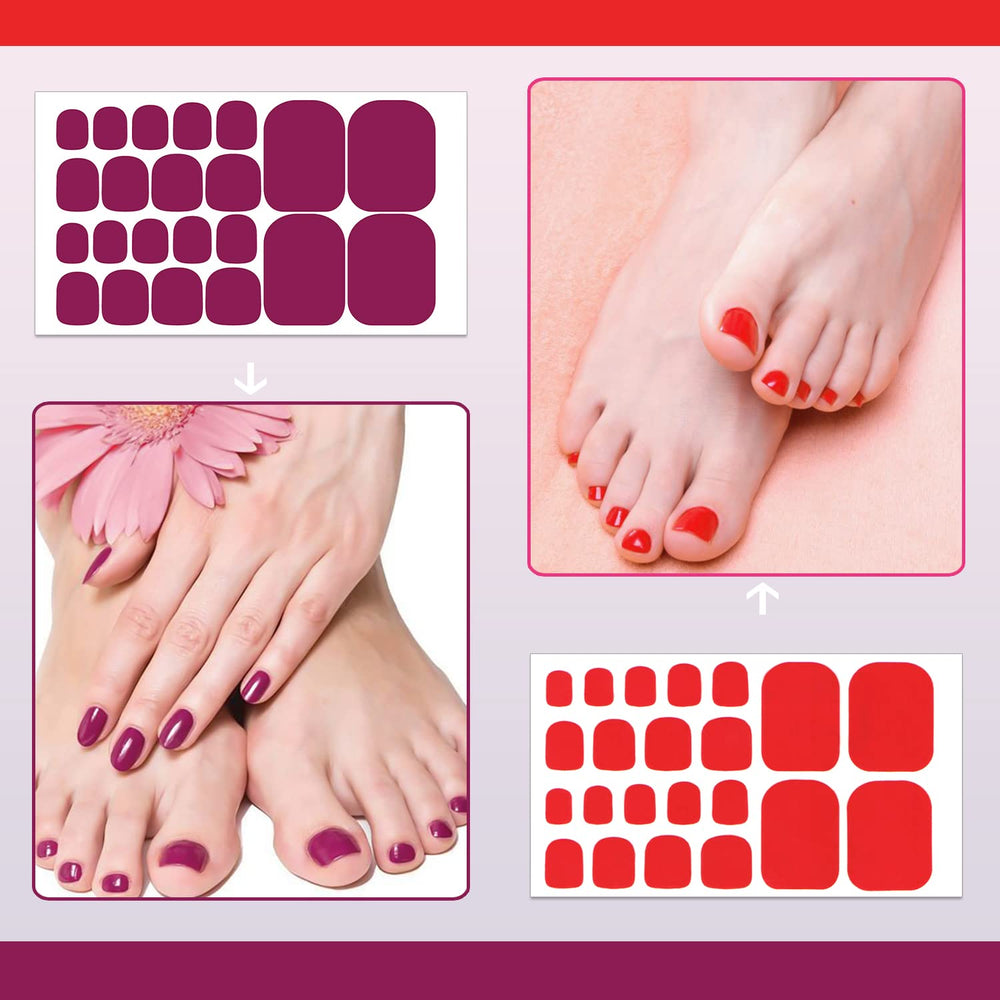 SILPECWEE toe nail stickers include a nail file for quick finishing.