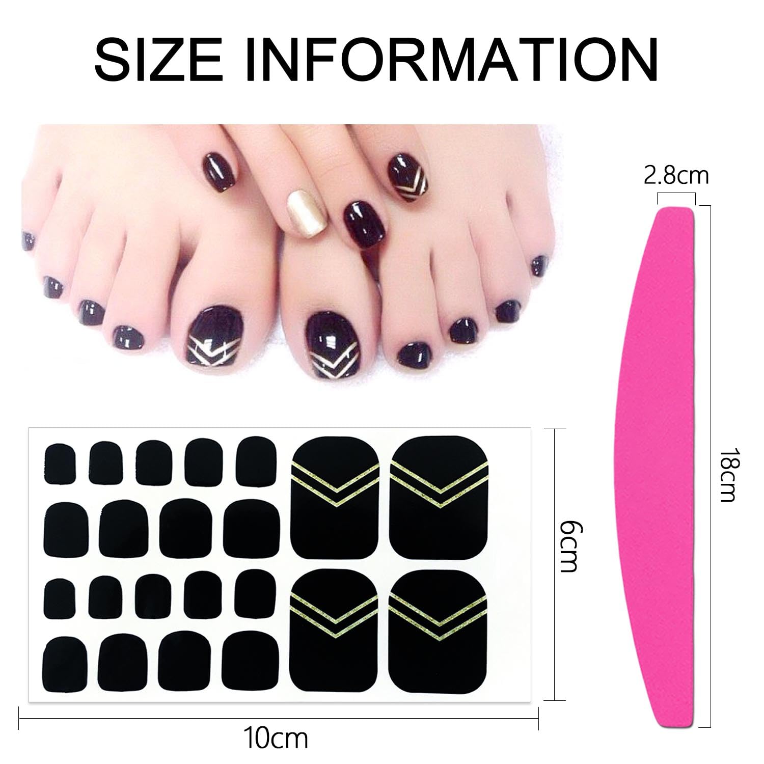 SILPECWEE French tip stripe toe stickers for crisp edges