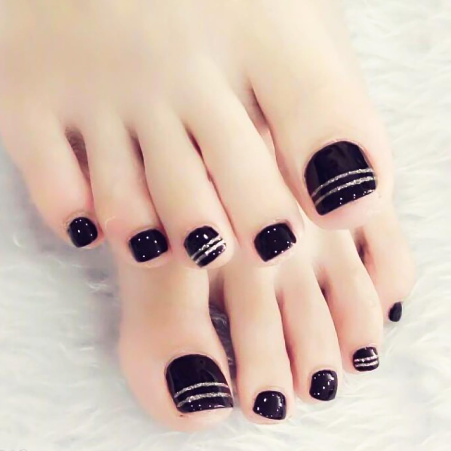 SILPECWEE glitter gradient toe stickers shine for parties