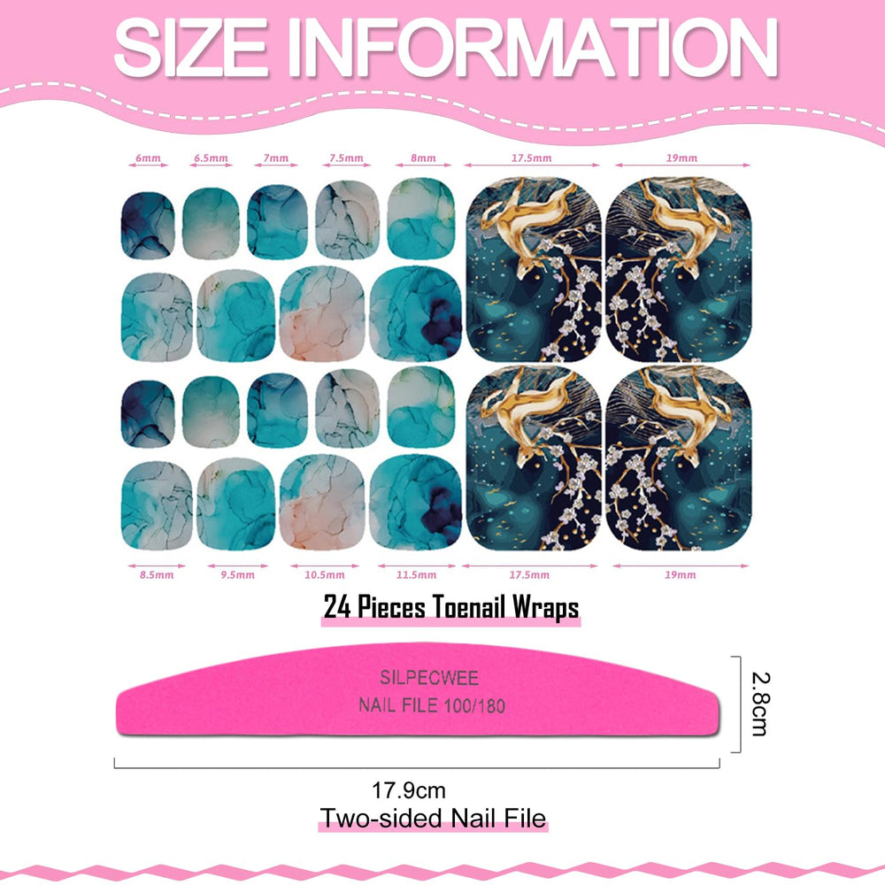SILPECWEE toe nail stickers no bubbles for clean, smooth application