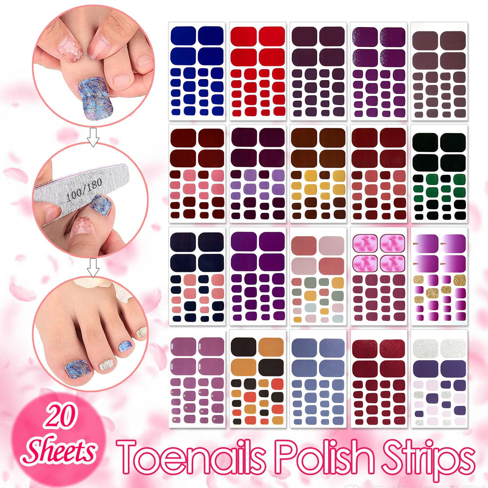 SILPECWEE toe nail strips color gradient swatches for stylish nails