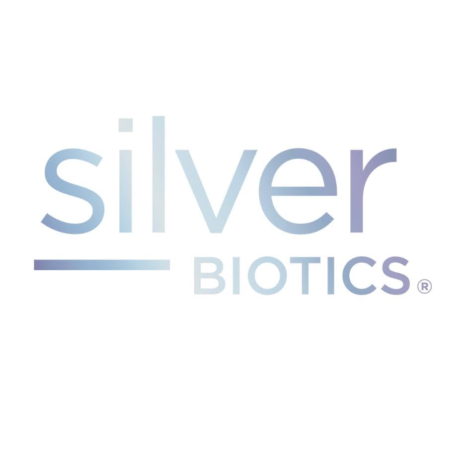 Silver Biotics logo with product packaging