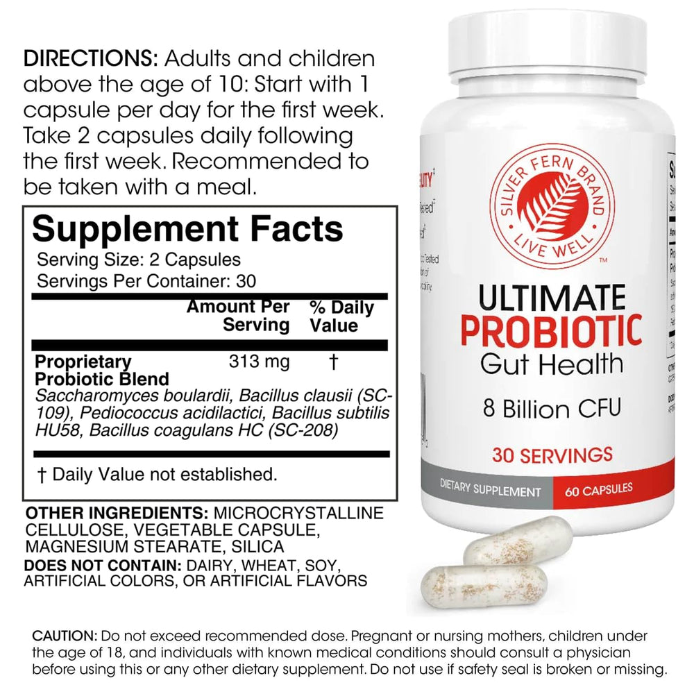 Close-up of probiotic capsules for Silver Fern Probiotic
