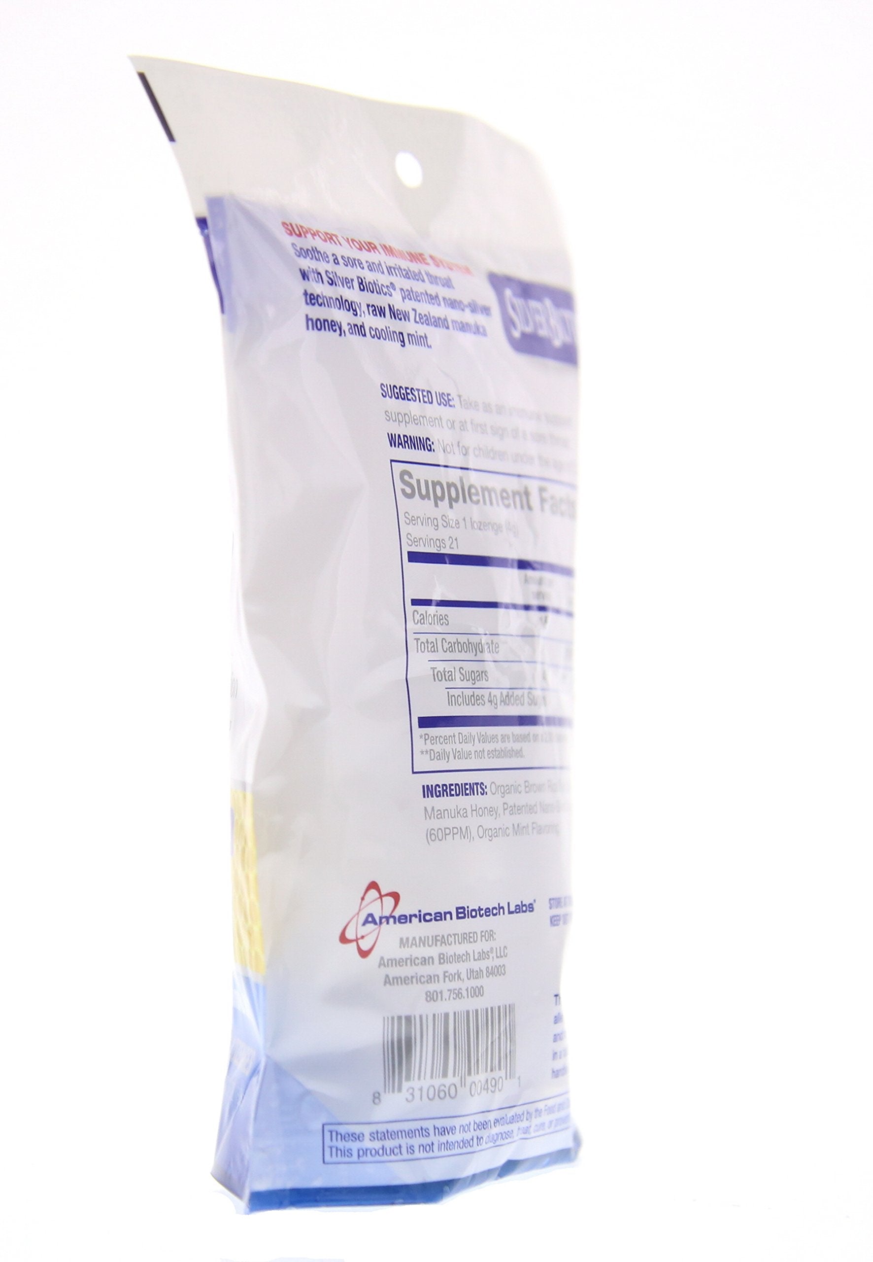 Two-pack display of Silver Lozenges with 21-count bags