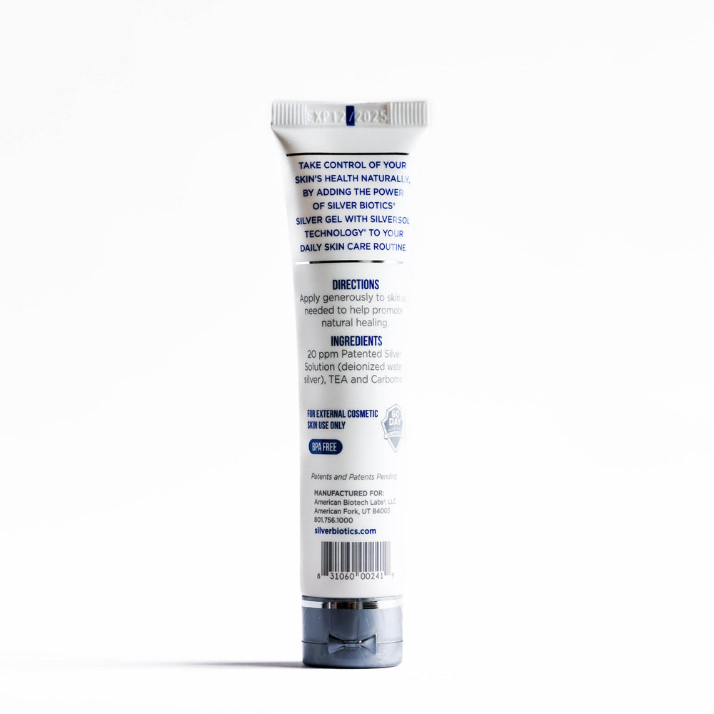 Close-up of product label highlighting patented multivalent SilverSol 20 PPM