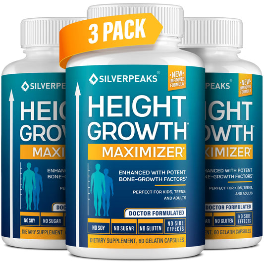 Bottle of SILVERPEAKS Growth Capsules with front label