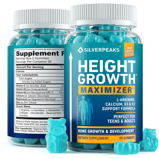 SILVERPEAKS Height Growth Gummies Wild Berry chews on a white background