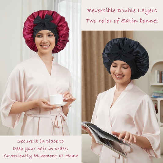 Simapu silk hair bonnet with adjustable straps supports gentle, secure wear.
