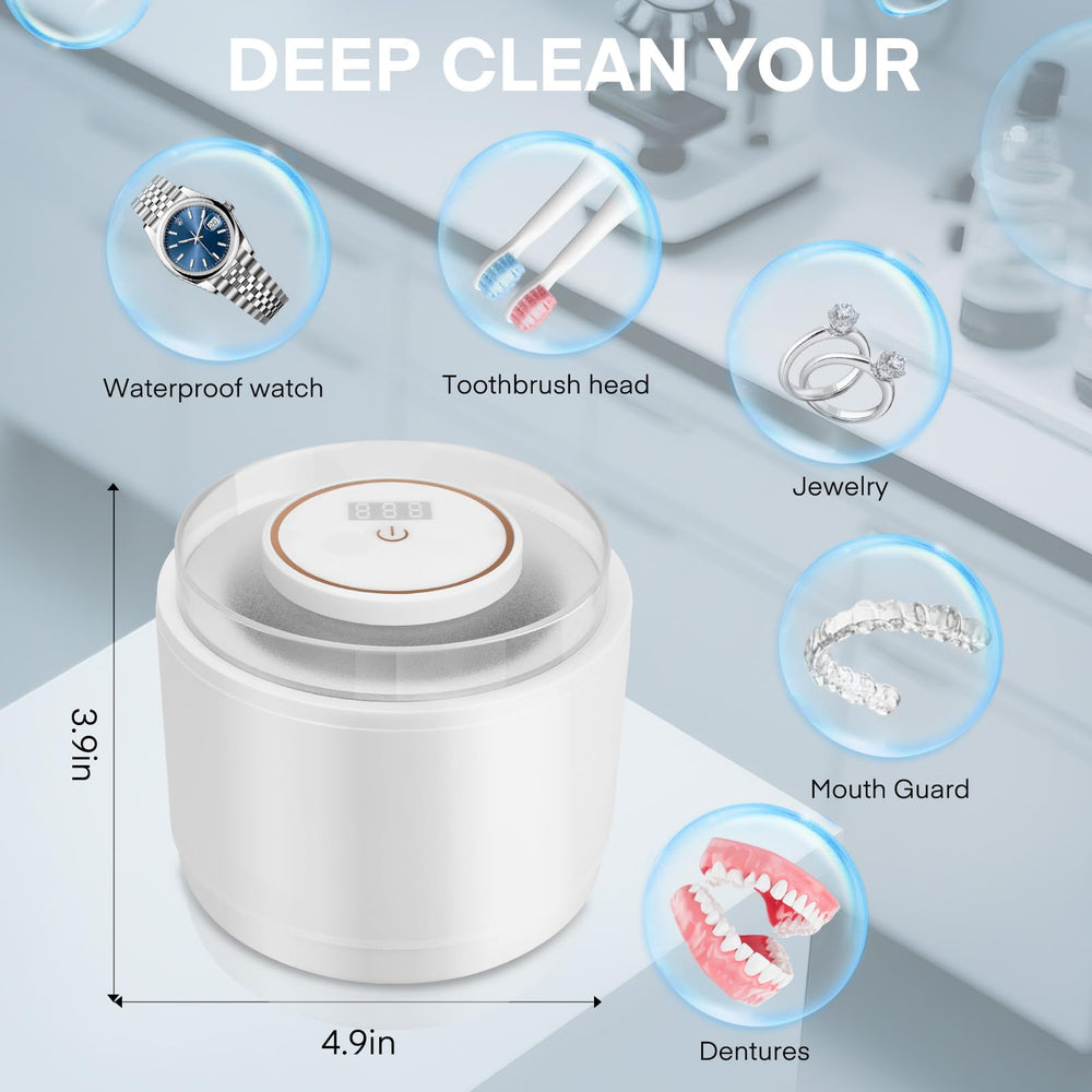 Close-up of 200ml cleaning chamber with digital timer display