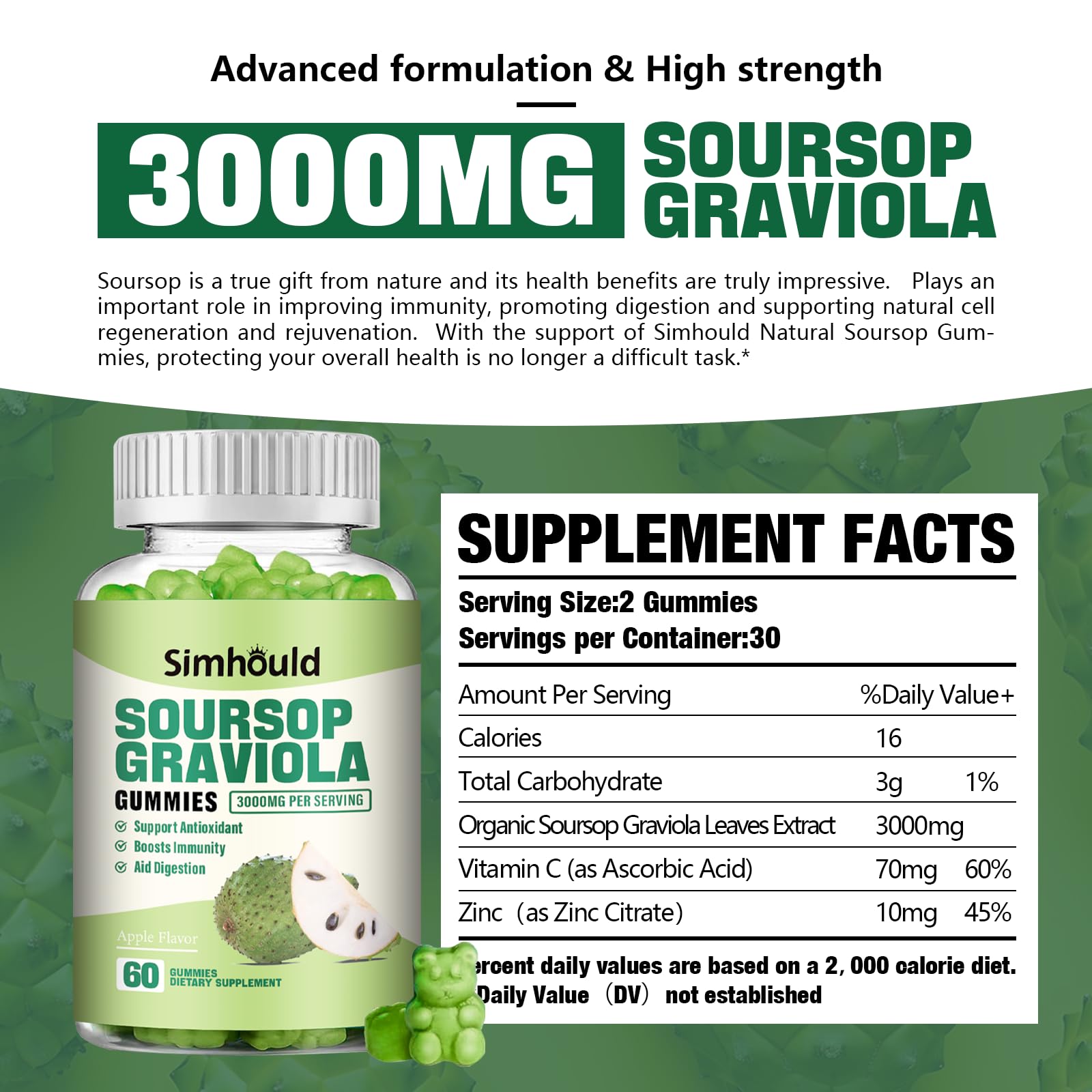 Image of Simhould Soursop Graviola Gummies pack