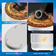 SIMOHOT cannon humidifier bedroom setup with soft glow for relaxation