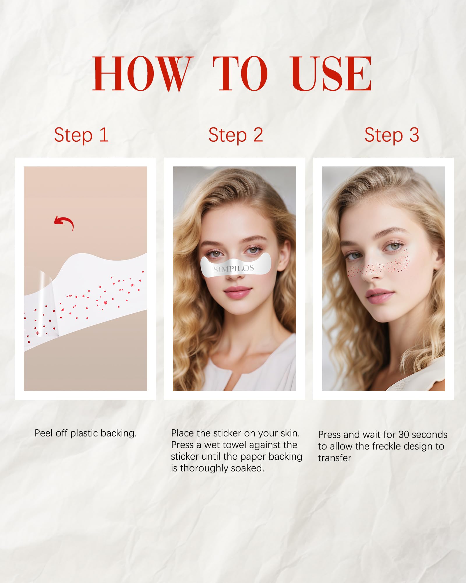 Simpilos red glitter patches add luminous drama to nights.