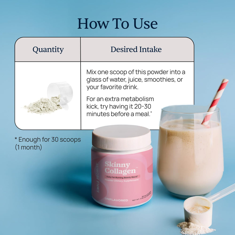 Simple Promise glass mixing cup with collagen for easy prep