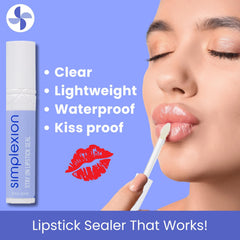 Simplexion Stay On Lipstick Seal finish lasts through workouts and daily activities.