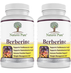 Simply Natures Pure Berberine bottle front, showing easy daily supplementation for gut and heart support