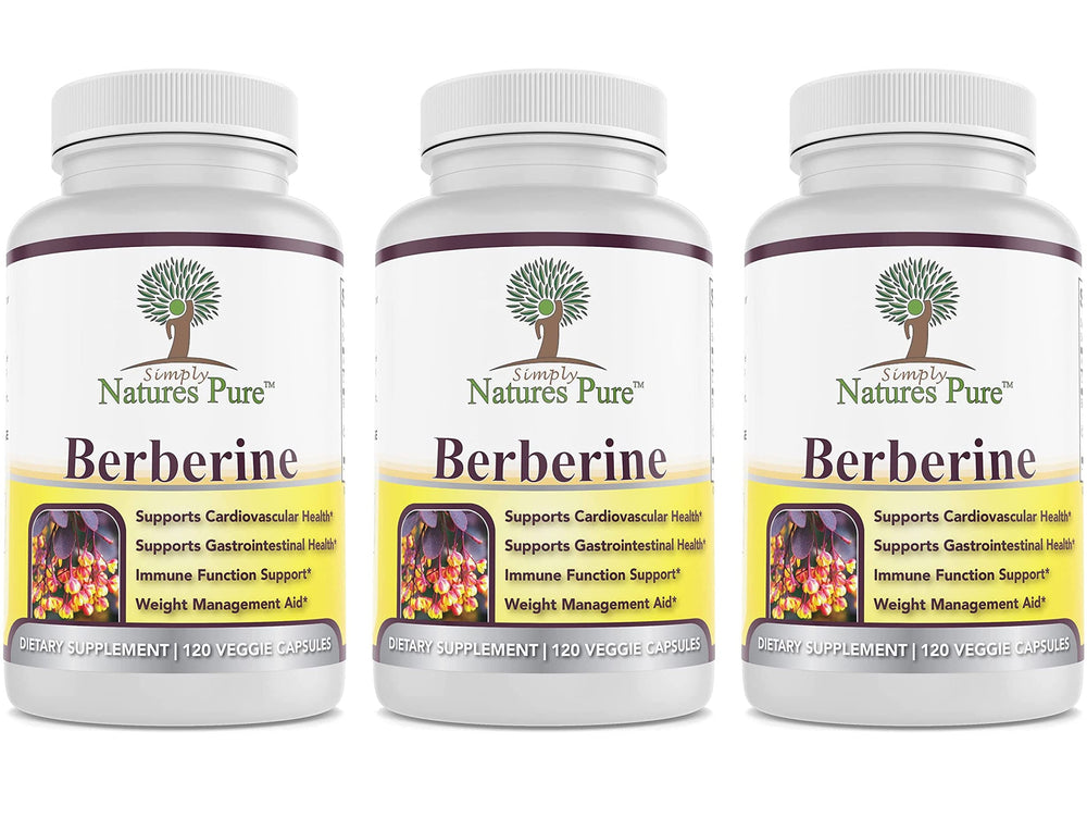 Simply Natures Pure Berberine HCl 500mg bottle for daily wellness support