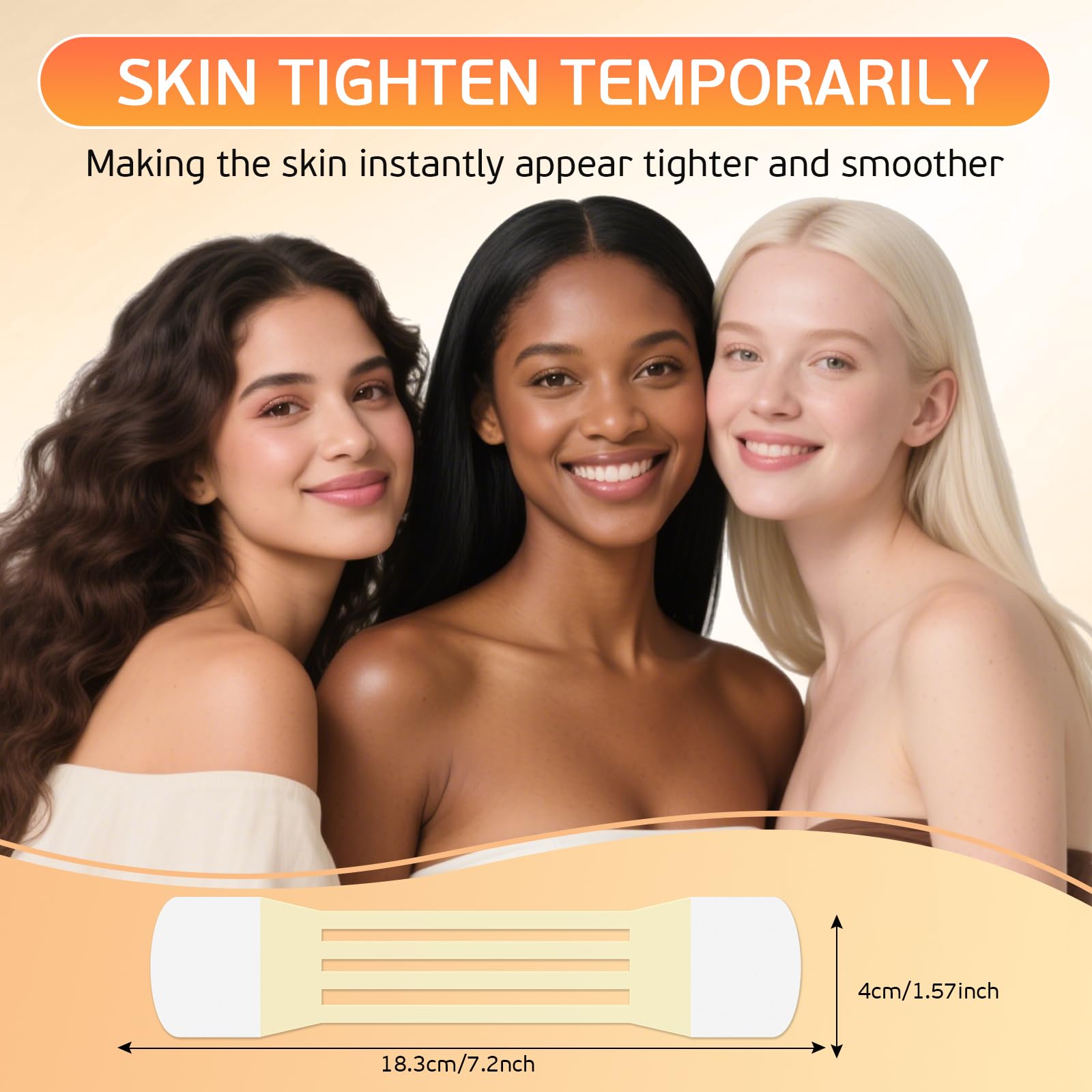SinBron Neck Tape four elastic bands provide a customizable lift.