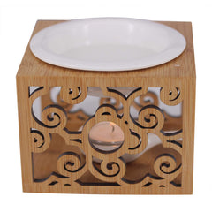 Instructions showing water and oil added to the bowl with the diffuser ready