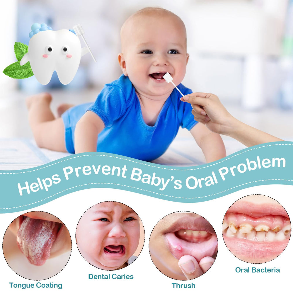 Four finger toothbrushes for infant oral care