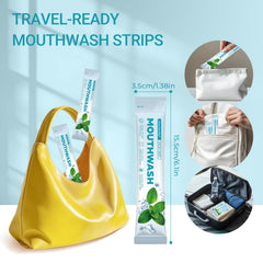 Close-up of a single 18ml mouthwash packet
