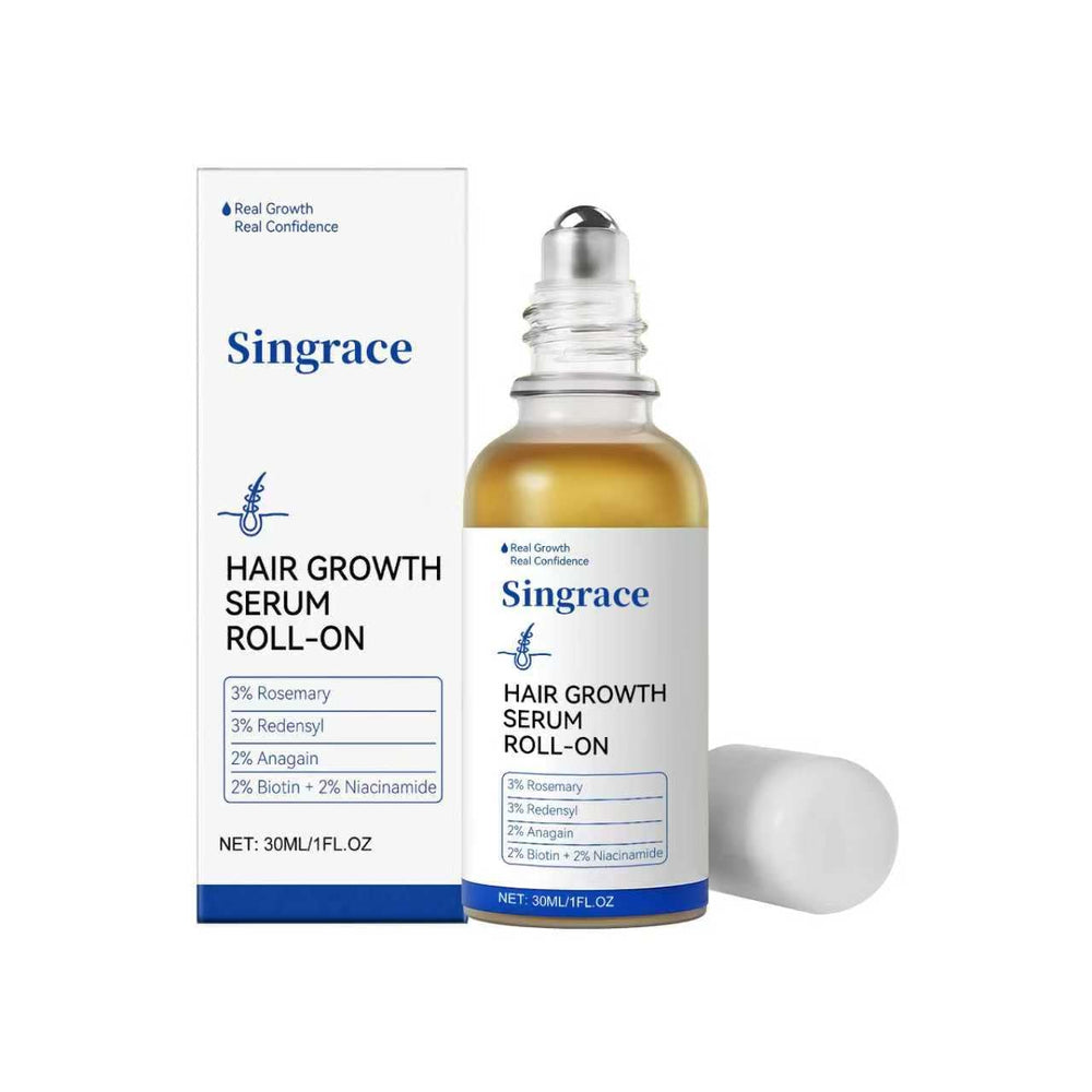 Singrace Hair Growth Serum bottle for easy daily scalp nourishment.