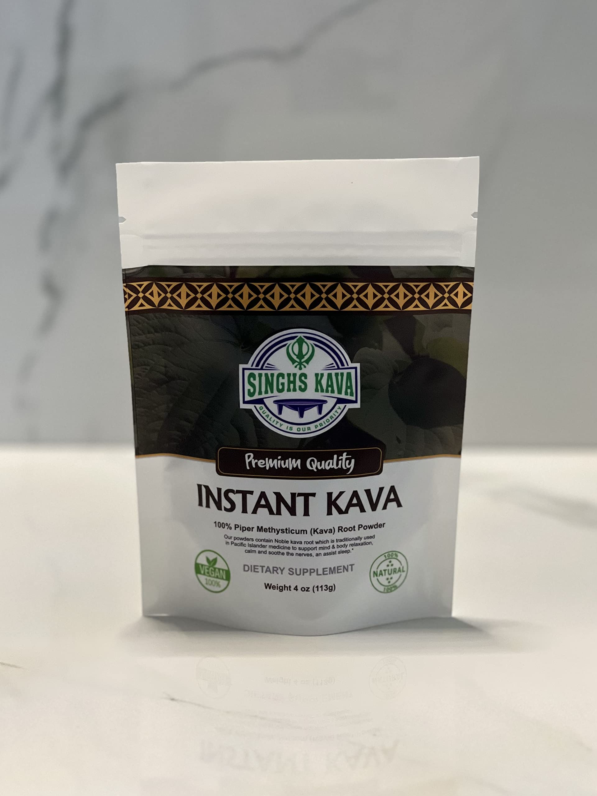 Noble Certified Fijian Kava label on jar