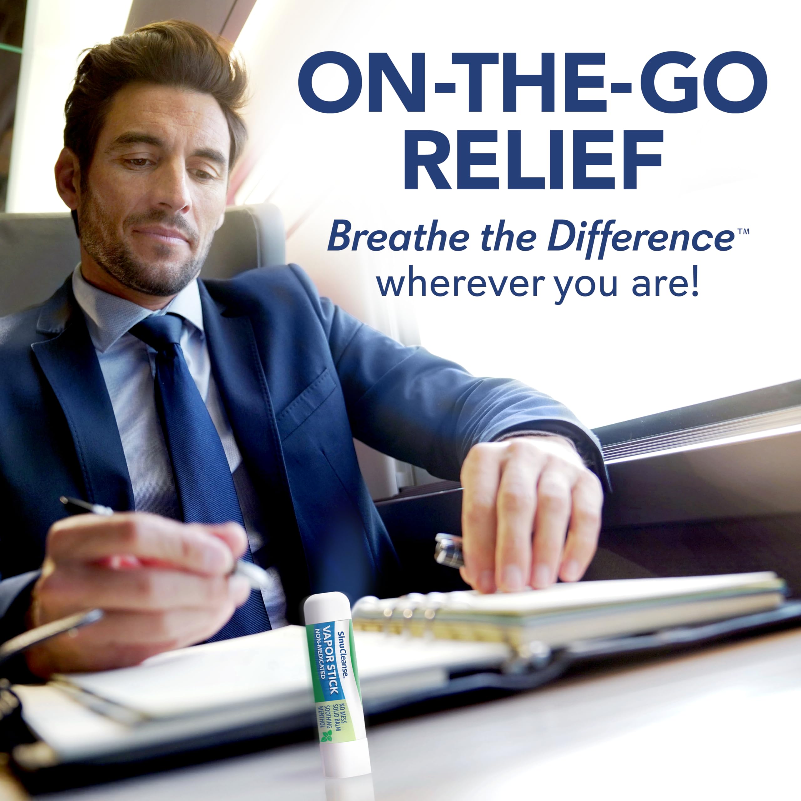 SinuCleanse Vapor Stick travel-size format fits in a pocket.