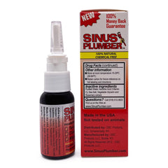 Sinus Plumber Headache Nasal Spray packaging shows compact, travel-friendly design