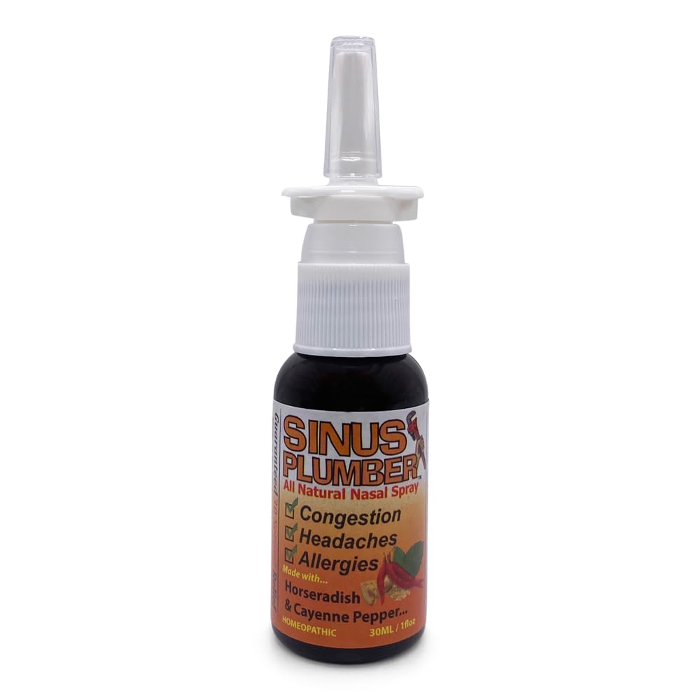 Sinus Plumber Pepper Nasal Spray ingredients cayenne horseradish showcase warming, natural action.