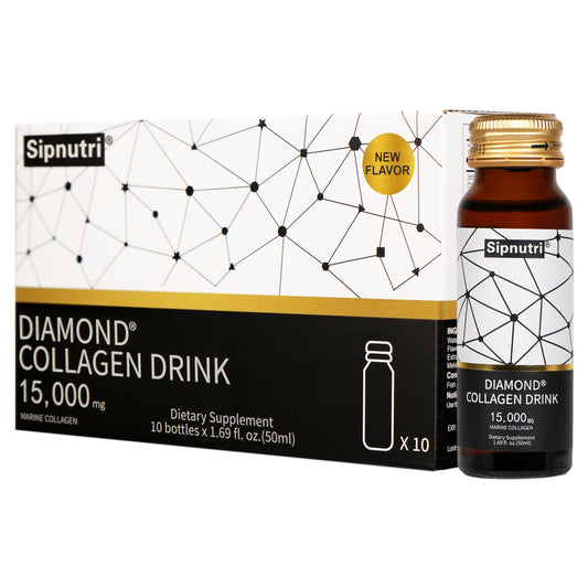 Front view of Sipnutri Diamond Liquid Collagen Drink bottle