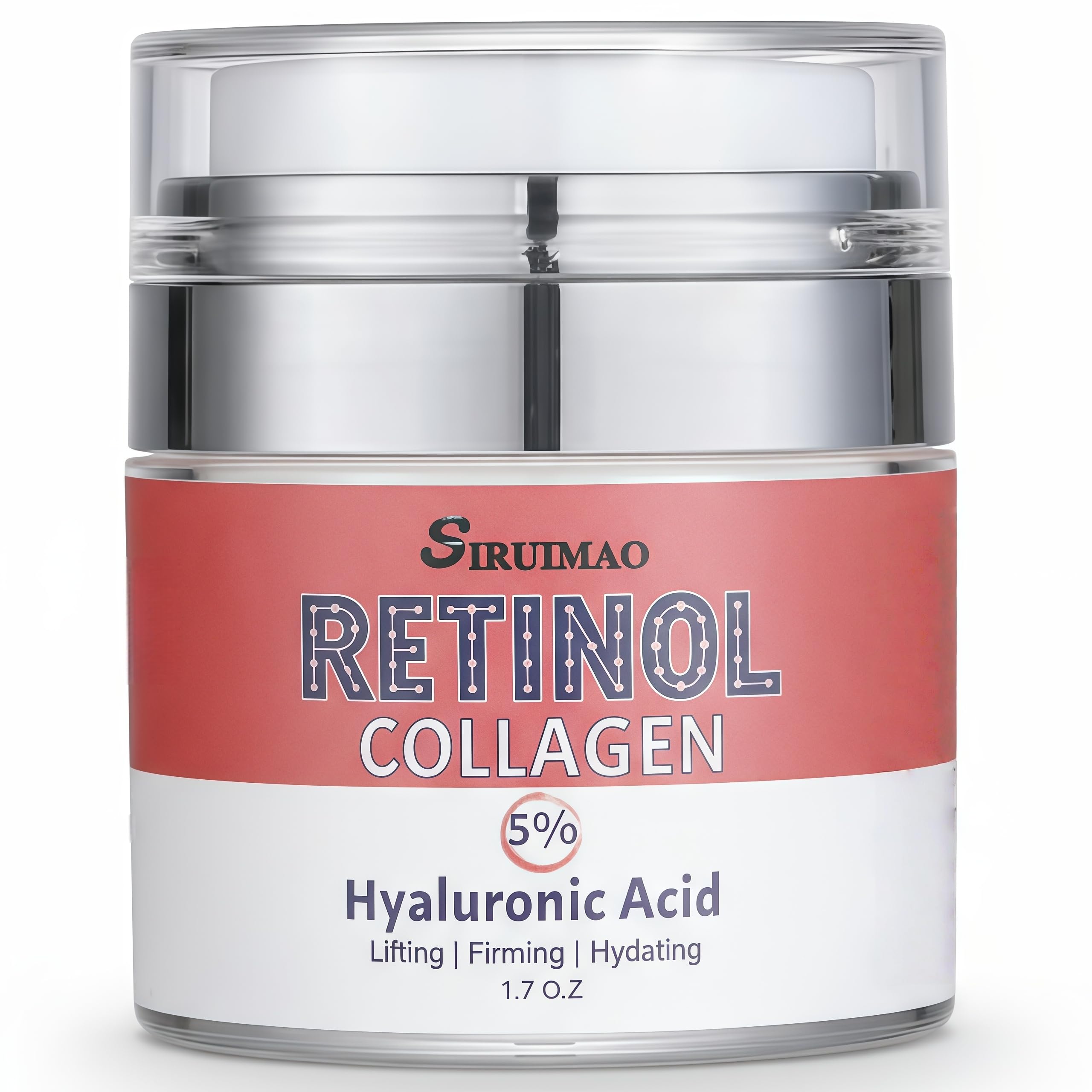 SIRUIMAO retinol cream bottle pour for precise application.