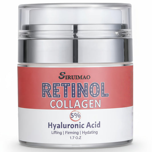SIRUIMAO retinol cream bottle pour for precise application.