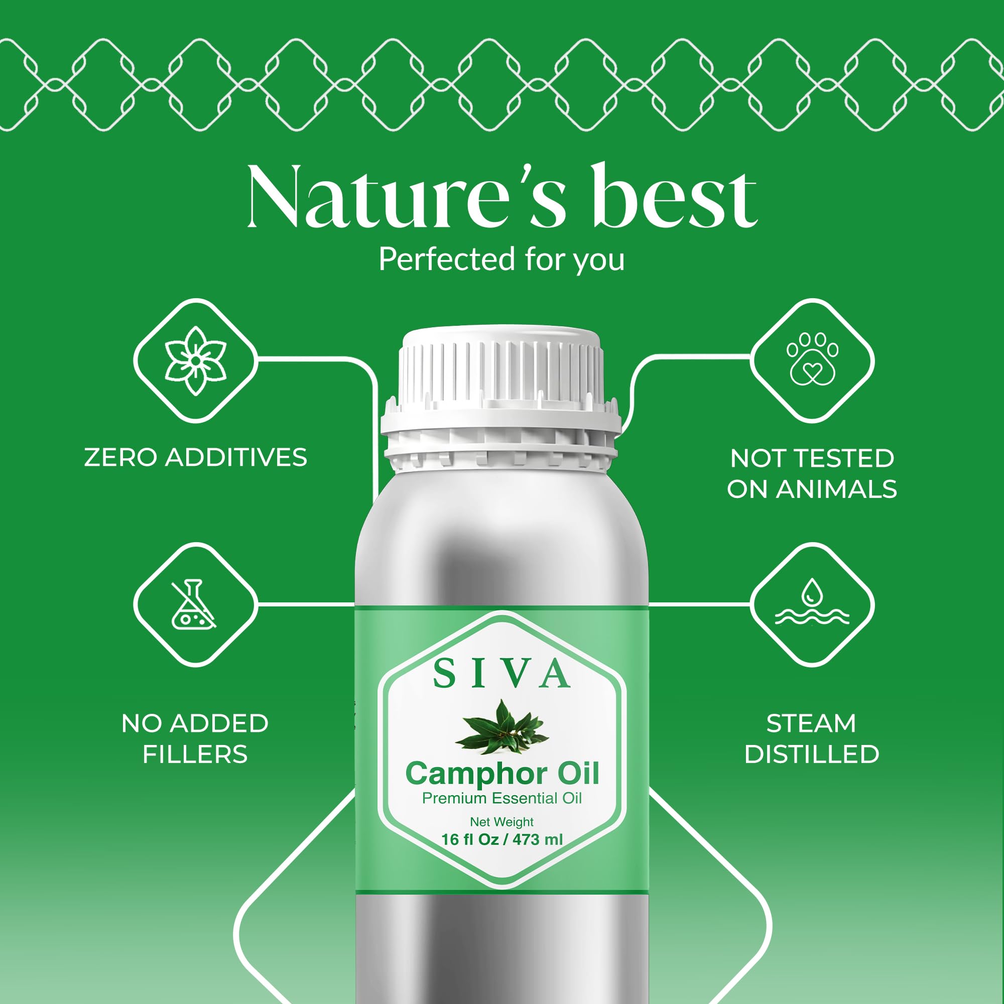 Siva Camphor Essential Oil packaging and bottle