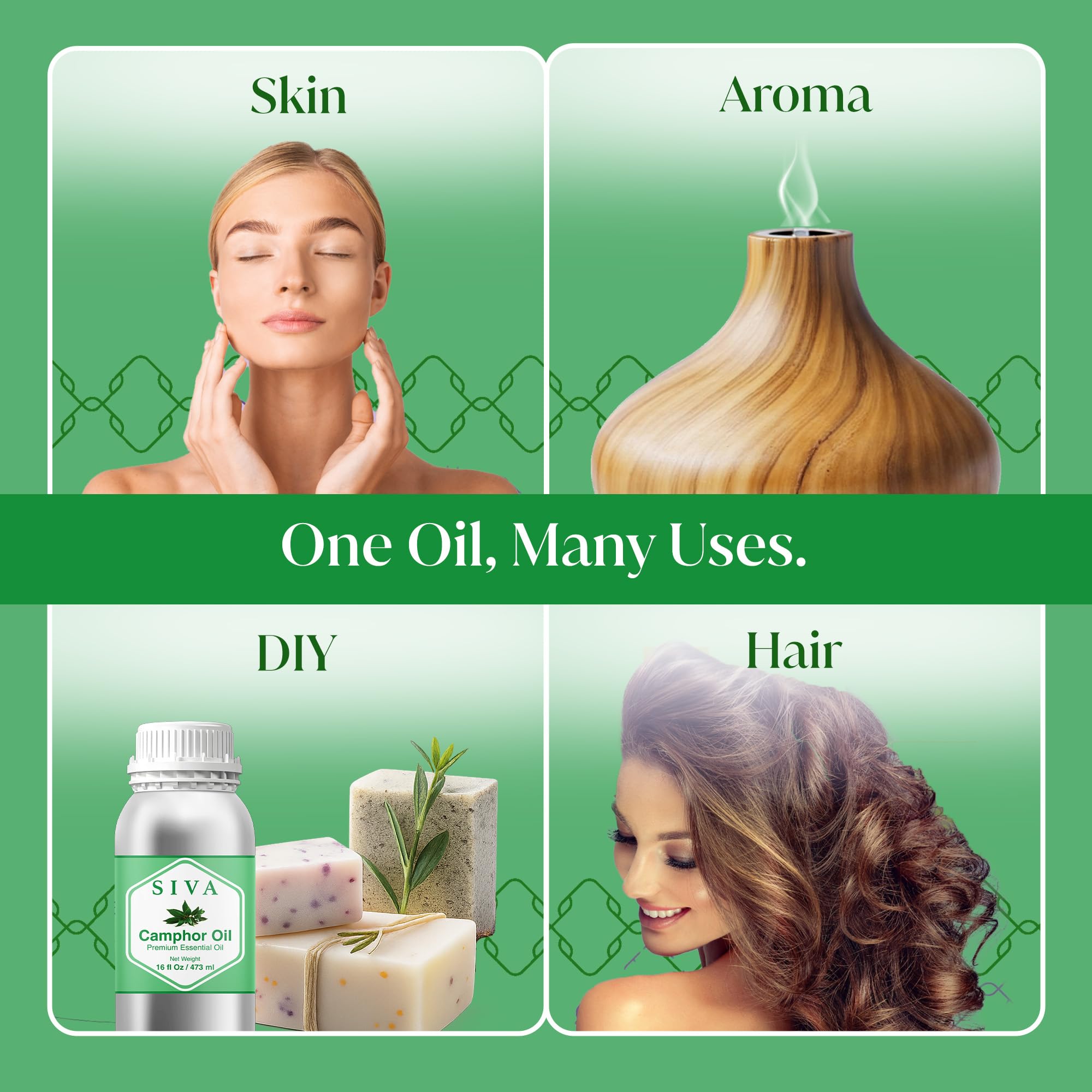 Camphor oil for hair care and scalp massage