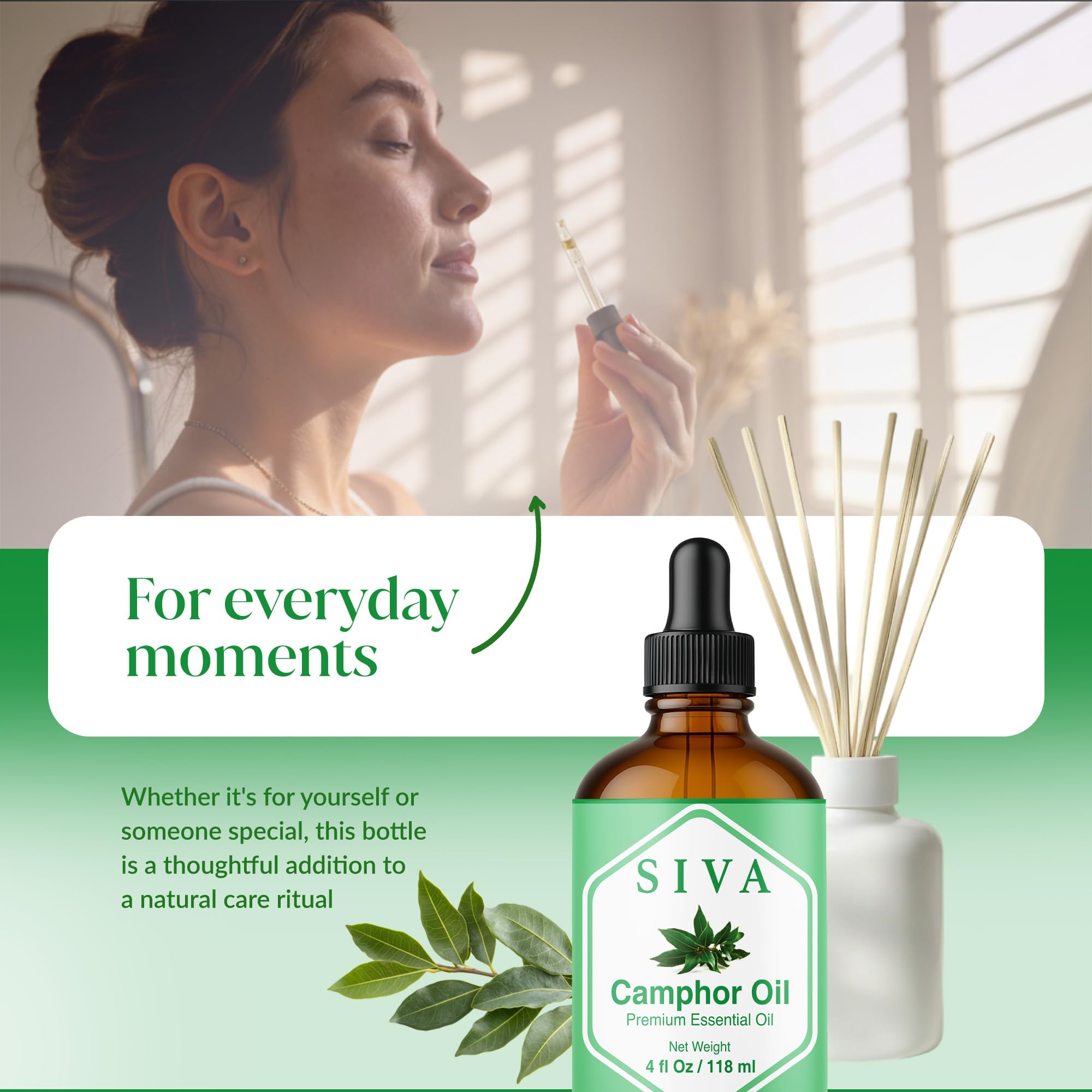 Packaging of Siva Camphor Oil with dropper